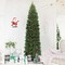 Costway 4.5Ft/6.5Ft/7.5Ft Pre-lit Hinged Pencil Christmas Tree with Pine Cones Red Berries & 150/250/350 Lights